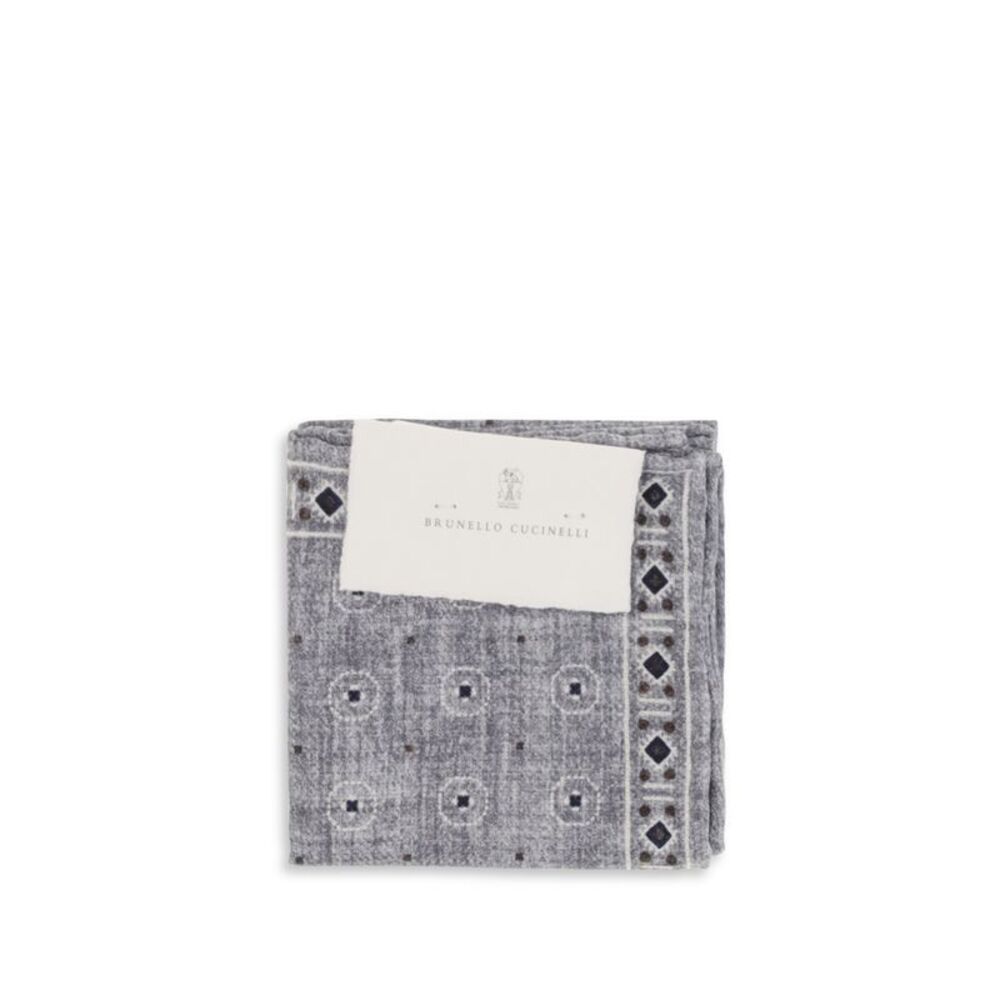 Brunello Cucinelli Men Ethnic-Patterned Silk Pocket Square
